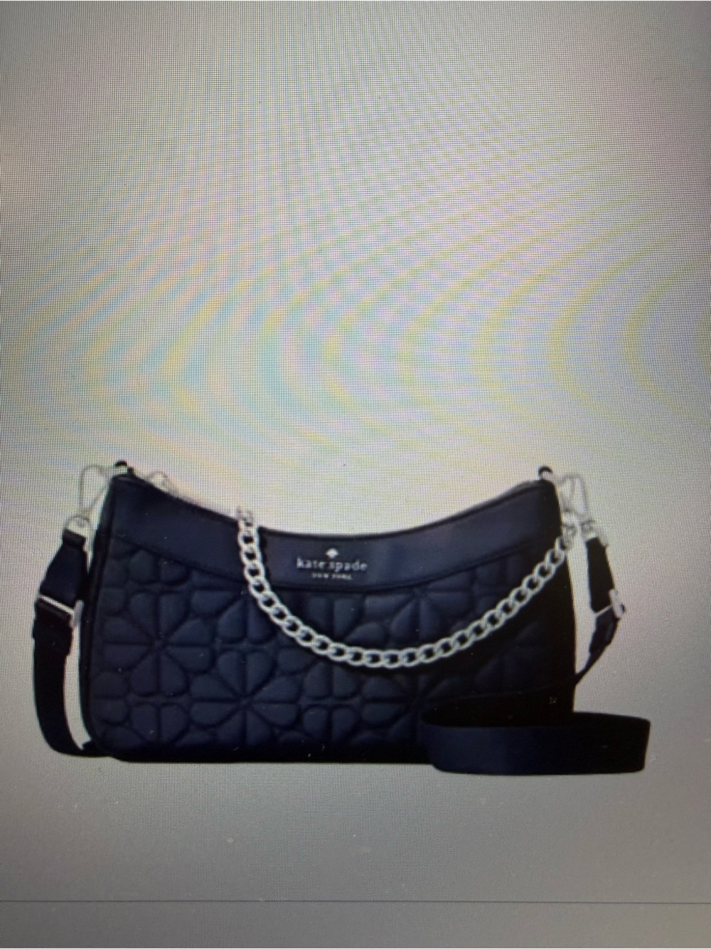 kate spade New York Blue Quilted Chain-Accent Shoulder Bag
